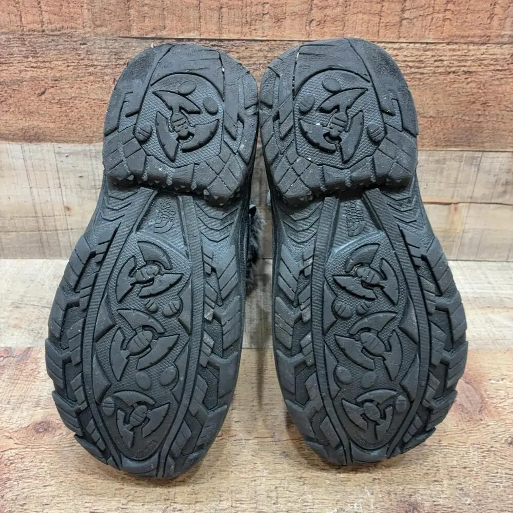 The North Face Snow Boots Girls Size 4 36 Black Waterproof Faux Fur Heatseeker